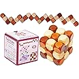 Wooden Twist Cube IQ Puzzle - Wooden Brain Teaser - Brain Teaser Puzzle for Children Teenager Adults - Mens Gift Sets for Him-gifts for Men Who Have Everything - Stocking Fillers Stuffers