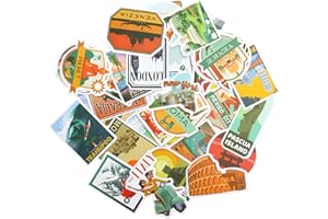 Lotbun 50 Pegatinas Maletas Viaje, Pegatinas para Portatil, Pegatinas para Maletas de Viaje, Pegatinas para Computadoras Portátiles/Guitarra/Viajes