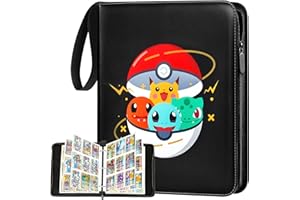 FUXGAOZH Classeur Carte,Capacité de 50 pages de 900 cartes, Porte Cartes, Organisateur de Cartes,Porte Cartes en cuir imperméable fermeture éclair, un cadeau les garçons et les filles (b900)