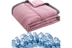BEZHGOC Summer Cooling Blanket for Night Sweats, Lightweight Soft Cool Sheets Breathable Ice Blanket for Hot Sleepers Sofa Bed 140x100cm (Pink)