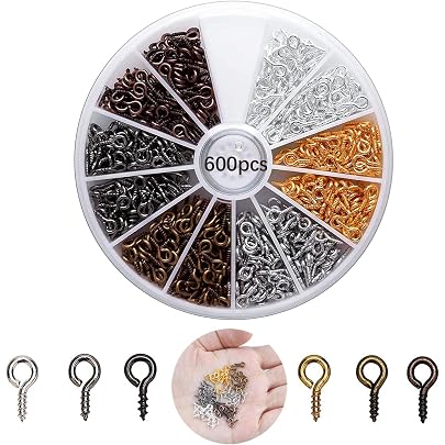 Occhiello Per Legno, 200pcs Pins D'occhio Vite Occhielli Ganci Filettati Risultati Per Argilla, Resina, Perline - 11