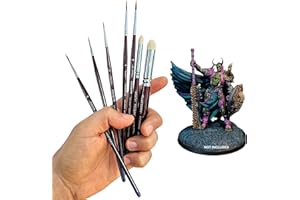 FOXBITE Juego de Pinceles de Marta Kolinsky para Pintar miniaturas, modelar Piezas, Pintar Detalles Finos, Kit de Pintura en Miniatura, minipinturas acrílicas para Warhammer