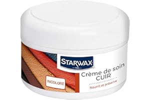 STARWAX - Crème nourrissante cuir - Entretien et Préserve Souplesse et Brillance - A La Lanoline et Huile de Pied de Bœuf - Incolore - Pénètre en Profondeur - Fabriquée en France - 150ml