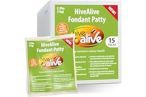 HIVE ALIVE Pâte à sucre Fondant HiveAlive, Complément alimentaire pour abeilles - des vitames et des acides aminés - Idéal à donner en hiver ou en début de printemps pour réduire la mortalité - 15 sachet