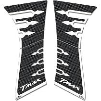 Resin Bike Adesivi Scooter Compatibile con Yamaha Tmax 500 e 530 2001-2016. Protezioni Carter Variatore da Urti e Graffi. Coppia Adesivi 3D Resinati - Argento e Nero