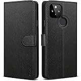 Vakoo Wallet Serie Handyhülle für Google Pixel 5 Hülle, mit RFID Schutz, Schwarz