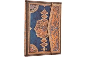 Paperblanks | 2026 Indaco Safavita | Arte della Rilegatura Safavita | 12 Mesi | Midi | Verticale | Chiusura Magnetica | 160 Pg | 100 GSM