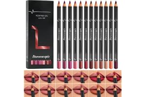LOPHE 12 stycken läpliner-set, läpp liner vattentät matt finish, läpliner penna mudge-säker