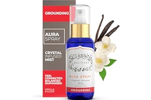 BALIPURA Aura Spray para Enraizar con Energía de Cristales sanadores y aceites Esenciales Naturales de Vainilla y Clavo de Olor