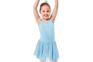 tanzmuster Ballettkleid Mädchen ärmellos - Minnie - EU Gr. 92-170 - weiche Baumwolle - Chiffonröckchen - Ballett Trikot für Kinder