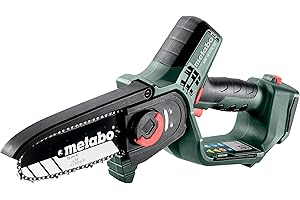 metabo Akku-Gehölzsäge MS 18 LTX 15-18V, 15 cm Schwertlänge - Ideal für Baumschnitt und Grünschnitt, hohe Kettengeschwindigkeit - Leicht und handlich
