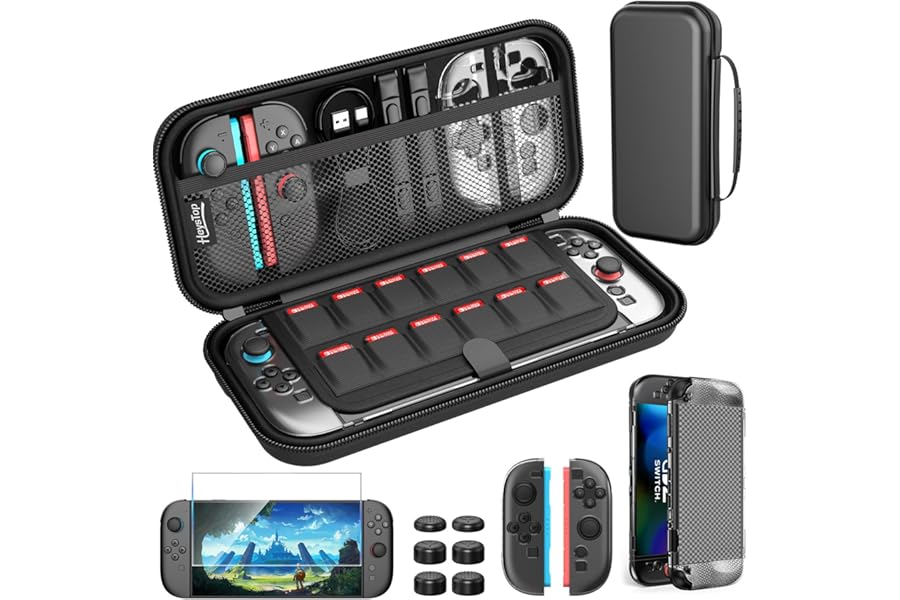 HEYSTOP Nintendo Switch 2 Case Cover with Switch 2 PC Cover and TPU Cover for Joycon Switch 2, Large Storage Capacity for Nintendo Switch 2 Accessories