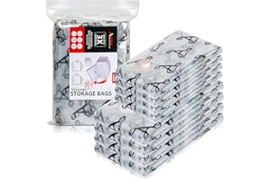 Armiz® Worki próżniowe na ubrania, 8 sztuk, 4 Jumbo 80 x 100 cm, 4 duże worki próżniowe o wymiarach 60 x 80 cm, na kołdry, pościel, poduszki – trwałe, wytrzymałe worki próżniowe z hermetycznymi