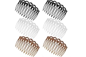 COMNICO 12 szt. francuskich grzebieni do włosów, damskie grzebienie do włosów, zestaw akcesoriów plastikowych, dekoracyjnych, spinek do włosów, 4 kolory, dla panny młodej, welonu, zębów, grzebienie do