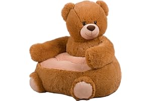 PALMITESSA Poltrona Bambini 2 Anni Poltroncina per Bambini Orso Peluche, Sedia per Bambini, Comoda e Legger Per Bambini 12+ Mesi,Beige