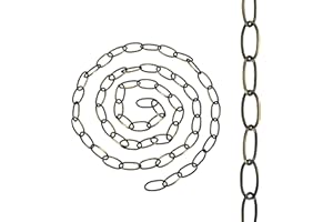 LEDSone Vintage Style Metal Chain – 100cm Iron Thread with 10x15mm Links Both-End Carabiners for Pendant Hanging, Safety Barriers, and Outdoor, Indoor & Garden Décor