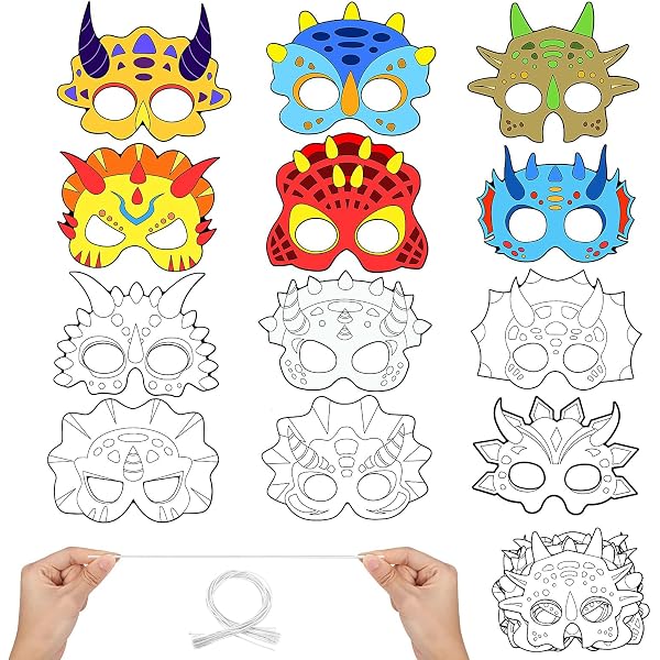 Zuzer 32 Máscaras De Animales Para Colorear – Kit De Manualidades Con Crayones Y Cordones Elásticos – Fiestas, Cumpleaños Y Halloween – Regalo Creativo Para Niños