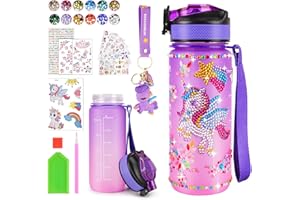 UBJUBT Decorate Your Own Water Bottle Craft Kits for Kids, Unique Birthday Christmas Gifts Unicorn Gifts for Girls 4-12 Years Old, Creative Arts and Crafts for Kids, Diamond Painting Toy DIY Sport Bottle