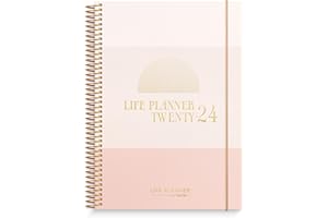 Burde Agenda 2024 | Life Planner Rose Horizontal | 18 Décembre 2023-5 janvier 2025 | Semainier | 21x15 cm A5 Format