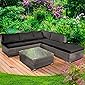 BRAST Poly-Rattan Gartenmöbel Lounge Set 15 Modelle 3 Farben 4-12 Personen Aluminium Sitzgruppe OASE Grau
