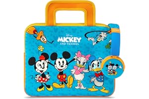 Pebble Gear Disney Mickey Maus Kids Tablet-Tasche & Kopfhörer, kindersichere Lautstärkebeschränkung, Kinder-Tasche passend für 8 Zoll Tablets, Platz für Spielzeug & Zubehör, Music-Sharing Funktion