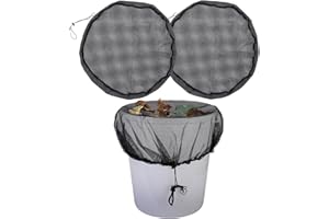 MOPHOEXII Mesh Cover for Rain Barrels,2 Pcs Rain Barrels Screen Water Bucket Covers with Drawstring,Rain Barrel Net Cover to Keep Leaves and Debris Out Rain Collection