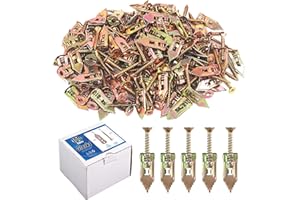 Glarks 100 pezzi di tasselli per cartongesso autoperforanti con viti, in acciaio al carbonio, ancoraggio a parete cava, viti filettate con viti, nessun foro o buchi nel muro