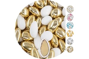‎EINSSEIN EinsSein 1kg Hochzeitsmandeln Conchiglia Mix weiss-gold glanz Gastgeschenke Hochzeit Mandeln Zuckermandeln Bonboniere Confetti Badem sekeri Gastgeschenk Zucker Taufmandeln Candy Bar Süssigkeiten