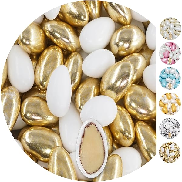 Dragees De Mariage EinsSein - 1kg De Cœurs Chocolat Blanc & Or Brillant Pour Fêtes