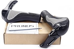 PRUNUS Bike Handlebar Grips, Mountain Bike Grips Rubber Ergonomic Antislip MTB Grips for MTB BMX Bicycle, Ergon Grips Suitable for 22.2mm Bike Handlebar with Free Grips Wrench