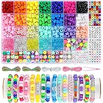 Lynnmos Perles pour bracelet, Kit 8000+ pièces, Perles heishi plates