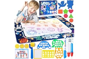 NCKIHRKK Tapis Dessin Enfant - Aqua Tapis de Dessin 7 Couleurs Loisir Créatif Tapis de Griffonnage d'eau 117 x 88cm, Tapis Dessin Garçons Filles 2 3 4 5 6 7 Ans pour Anniversaire, Halloween, Noël