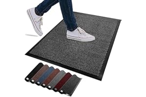 FB FunkyBuys Washable Door Mats Indoor & Outdoor - Non-Slippery Heavy Duty Doormats Indoor - Highly Absorptive Rubber Door Mat - Perfect for Kitchen, Home and Hotel Entrance (Anthracite, 40x60 CM)
