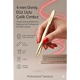 Transformacion 4 mm Geniş D&uuml;z U&ccedil;lu &Ccedil;elik Cımbız - Hassas Kaş Şekillendirme, Epilasyon ve Profesyonel Kıl Alma Cımbızı Solinge