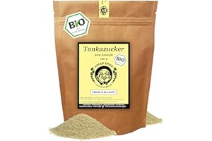 Uncle Spice BIO Tonka Zucker - 200g feinster Zucker mit Tonkabohnen - in BIO-Qualität - Rohrzucker und geriebene Tonkabohnen aus ökologischem Anbau, DE-ÖKO-005- Ideale Alternative zu Vanillezucker