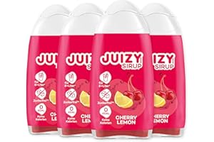 ‎JUIZY WOW JUIZY WOW Cherry Lemon - Zuckerfreier Getränkesirup | Natürlicher Geschmack - Low Calorie | Veganes 4er Bundle - 4 x 65ml | 32 Liter Fertiggetränk von JULIENCO