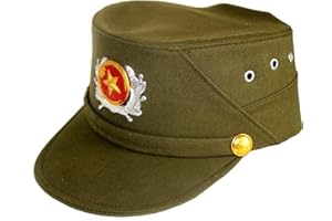 Terrapin Trading Ltd Vietnam Army Vietnamese Military Cap Hat with Metal Badge Army Surplus Light Green