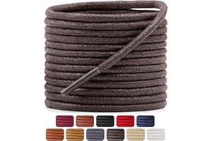 Dafannis 2 pares de cordones encerados,Business Cordones de Zapatos,Finos de Zapatos de Vestir,ø2.5mm redondos Oxford Cordones para Brogue y Derby,zapatos de traje y de piel