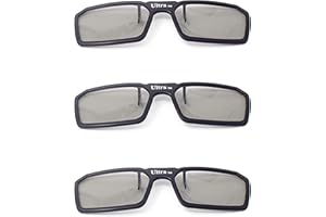 ULTRABYEASYPEASYSTORE Ultra 3 Black Pairs 3D Clip On Glasses Passive 3D Glasses Men Women Compatible with RealD Cinemas 3D Glasses for TV Movie Glasses for Prescription Glass Wearers Circular Polorised Cinema 3D Glasses