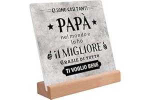 PRSTENLY Regalo papà, Placca Acrilica Regalo Papa Uomo Compleanno Festa della papà Natale, Idee Regali per papà Compleanno Festa della papà