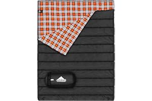 AGEMORE Sacco a pelo doppio in flanella di cotone per il campeggio, lo zaino in spalla o l'escursionismo. Sacco a pelo impermeabile della regina di formato 2 del tempo freddo di Queen Size per gli adulti o gl