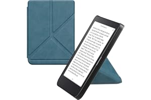 kwmobile Custodia Pieghevole Origami Compatibile con Kobo Clara 2E Cover - Cover Magnetica Pelle PU eReader con Stand - petrolio