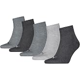 PUMA Unisex Quarter Plain Socks Unisex Adult (Pack of 5)
