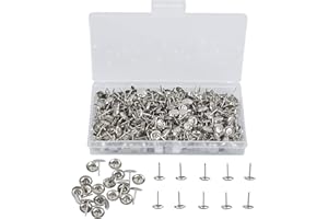 RSHUHX 400pcs Tachuelas de tapicería Chincheta tapicera Antigüedad de Muebles Decoración de Clavos Tachuelas Vintage para Muebles, Sofá sillón cama ventanas y puertas（11mm*16mm /Plata）