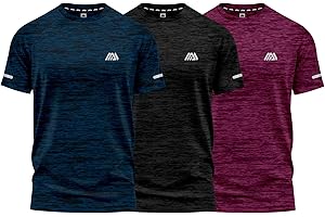 mymixtrendz Pack of 3 Mens Active Short Sleeves T Shirt Olympic Casual Uniform Work Wear Regular Fit Round Neck Multi-Colours Gift T Shirt Top