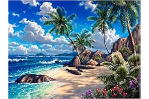 DAISEN ART Plage Diamond Painting Adulte, Plage Diamant Painting, Plage Peinture Diamant Kit artisanal de Décoration Murale Pour la Maison 30x40cm