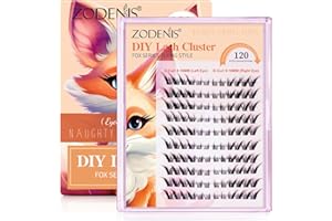 PEPHUCA Faux Cils Faux cils en grappe Kit d'extension de cils DIY Cils individuels Fox Series Flying Style Eye Lashes Faux cils en grappe d'aspect naturel C Curl Wispy Faux cils 120PCS 9-13mm Mix Lashes