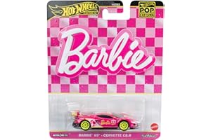 MATTEL Hot Wheels BARBIE 65TH Anniversario Die Cast Modellino auto CORVETTE C8 R - Scala 1:64 - lunghezza 7cm POP CULTURE HVJ51