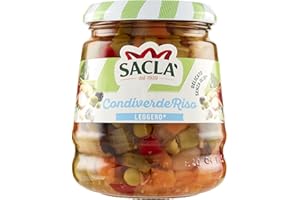Saclà, Condiverde Riso Leggero, Condimento di Mix di Verdure per Insalata di Riso e altri Cereali, Senza Olio, Vaso Vetro, 290g (175g sgocciolato), Confezione da 12 pezzi