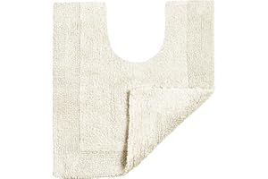 ALLURE BATH FASHIONS Allure Heavyweight Reversible Pedestal Toilet Mat, 100% Cotton, Super soft, Washable, Large Size 55cm x 55cm (Cream)